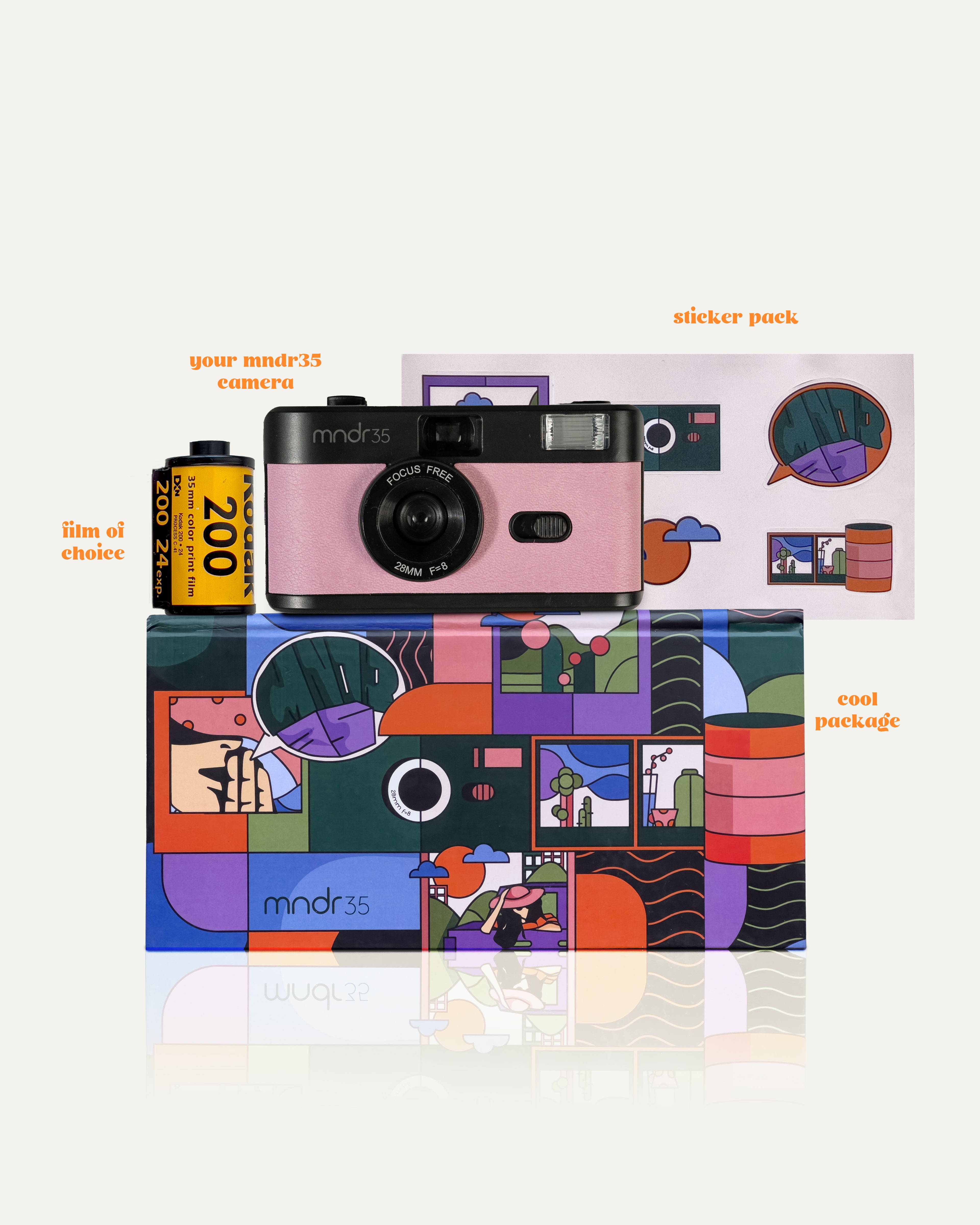Mndr35 film camera "Bubblegum"
